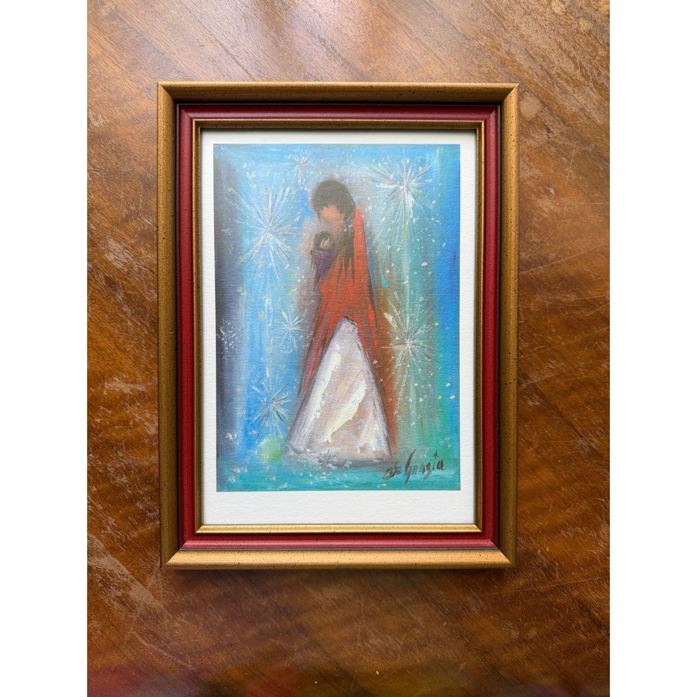 De Grazia Art Print Mother and Child Vintage Frame